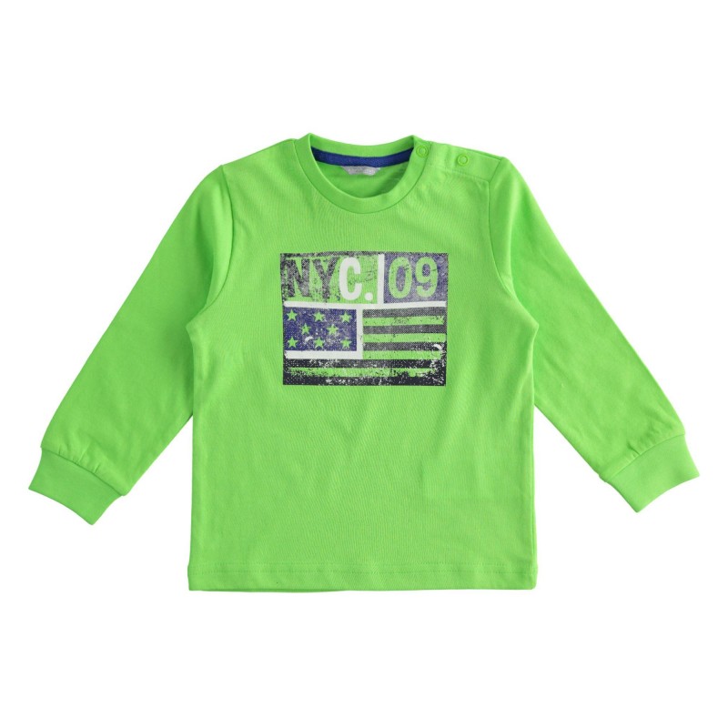 Maglia girocollo Sarabanda in cotone variante colore unico per bambino da 9 mesi a 7 anni Maglia girocollo Sarabanda in cotone variante colore unico per bambino da 9 mesi a 7 anni