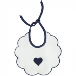 Bavaglio Minibanda in punto milano con cuore variante colore unico per neonata