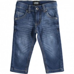 Jeans iDO slim fit in morbido denim stretch variante colore unico per bambino da 9 mesi a 7 anni