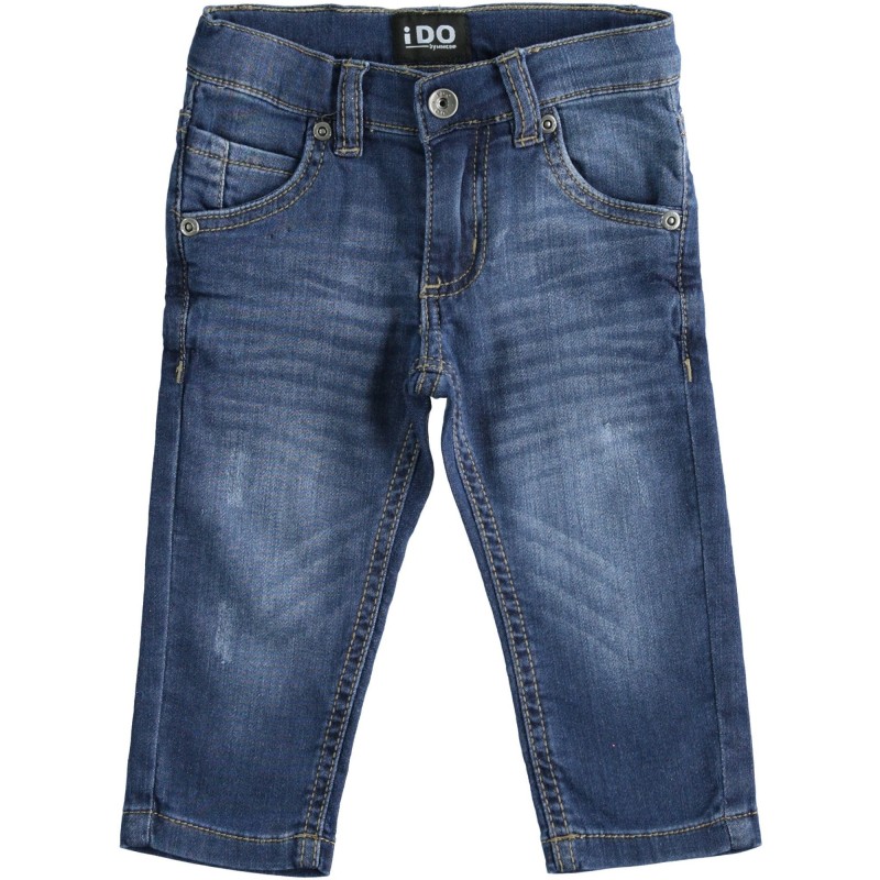 Jeans iDO slim fit in morbido denim stretch variante colore unico per bambino da 9 mesi a 7 anni Jeans iDO slim fit in morbido denim stretch variante colore unico per bambino da 9 mesi a 7 anni
