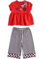 Completo Sarabanda t-shirt e pantalone crop in jersey stretch variante colore unico per bambina da 3 a 7 anni