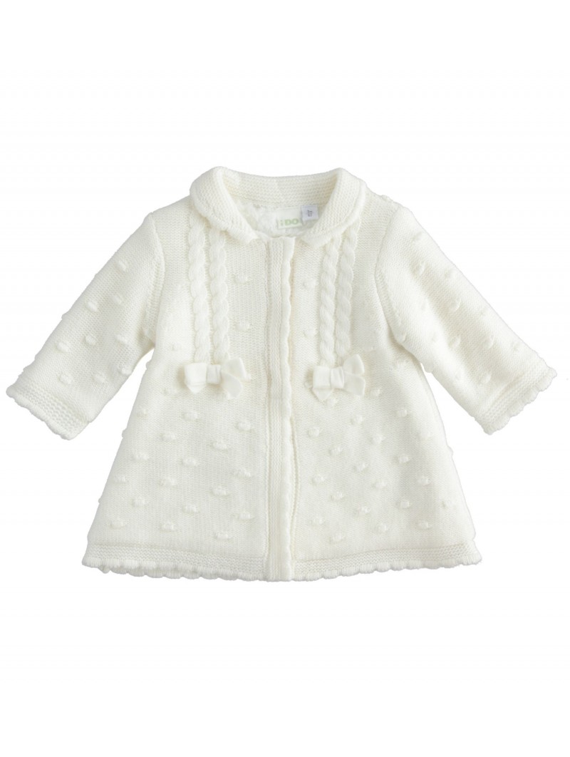 Cardigan iDO in tricot foderato in eco pelliccia variante colore unico per bambina da 9 a 18 mesi