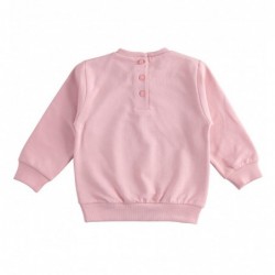 Felpa girocollo iDo manica lunga con polsini in cotone garzato. In due varianti colore per bambina da 6 mesi a 7 anni