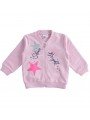 Felpa iDo manica lunga con zip modello bomber in cotone garzato. In due varianti colore per bambina da 6 mesi a 7 anni