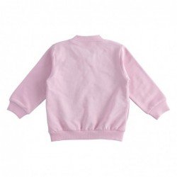 Felpa iDo manica lunga con zip modello bomber in cotone garzato. In due varianti colore per bambina da 6 mesi a 7 anni