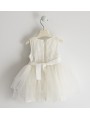 Elegante abito Sarabanda in tulle foderato in cotone in due varianti colore per bambina da 9 mesi a 7 anni