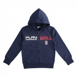 Felpa iDo con zip e cappuccio in cotone garzato variante colore unico per ragazzo da 8 a 16 anni