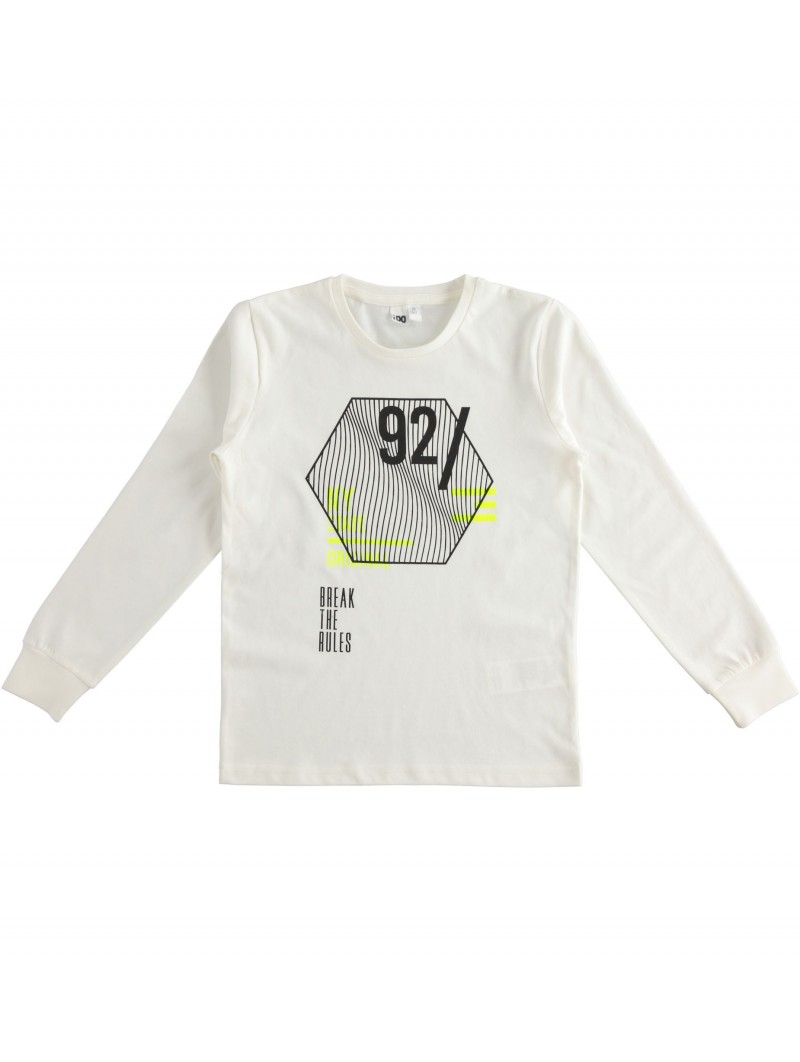 Maglia girocollo manica lunga iDo 100% caldo cotone variante colore unico per ragazzo da 8 a 16 anni