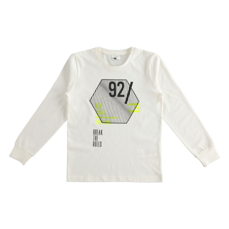 Maglia girocollo manica lunga iDo 100% caldo cotone variante colore unico per ragazzo da 8 a 16 anni Maglia girocollo manica lunga iDo 100% caldo cotone variante colore unico per ragazzo da 8 a 16 anni