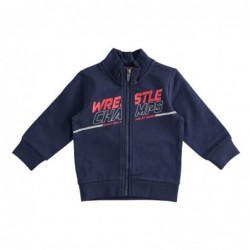 Felpa iDo con zip in cotone garzato in due varianti colore per bambino da 6 mesi a 7 anni