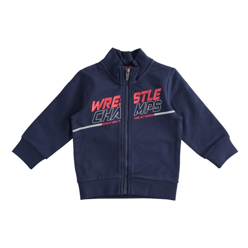 Felpa iDo con zip in cotone garzato in due varianti colore per bambino da 6 mesi a 7 anni Felpa iDo con zip in cotone garzato in due varianti colore per bambino da 6 mesi a 7 anni