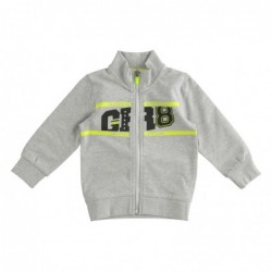 Felpa iDo con zip in cotone garzato in due varianti colore per bambino da 6 mesi a 7 anni