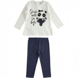 Completo iDo leggings e maglia in caldo cotone variante colore unico per bambina da 9 a 24 mesi