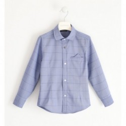 Elegante camicia Sarabanda in particolare tessuto stretch variante colore unico per ragazzo da 8 a 16 anni