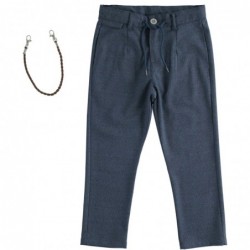 Elegante pantalone Sarabanda in tinto filo variante colore unico per ragazzo da 8 a 16 anni