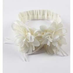 Fascia per capelli Minibanda con fiori in cotone strech variante colore unico per neonata