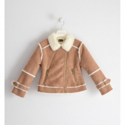 Giubbotto scamosciato Sarabanda modello sherling variante colore unico per ragazza da 8 a 16 anni