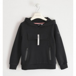 Felpa con cappuccio Sarabanda in caldo cotone variante colore unico per ragazzo da 8 a 16 anni