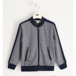 Elegante felpa iDo in tinto filo jacquard variante colore unico per ragazzo da 8 a 16 anni