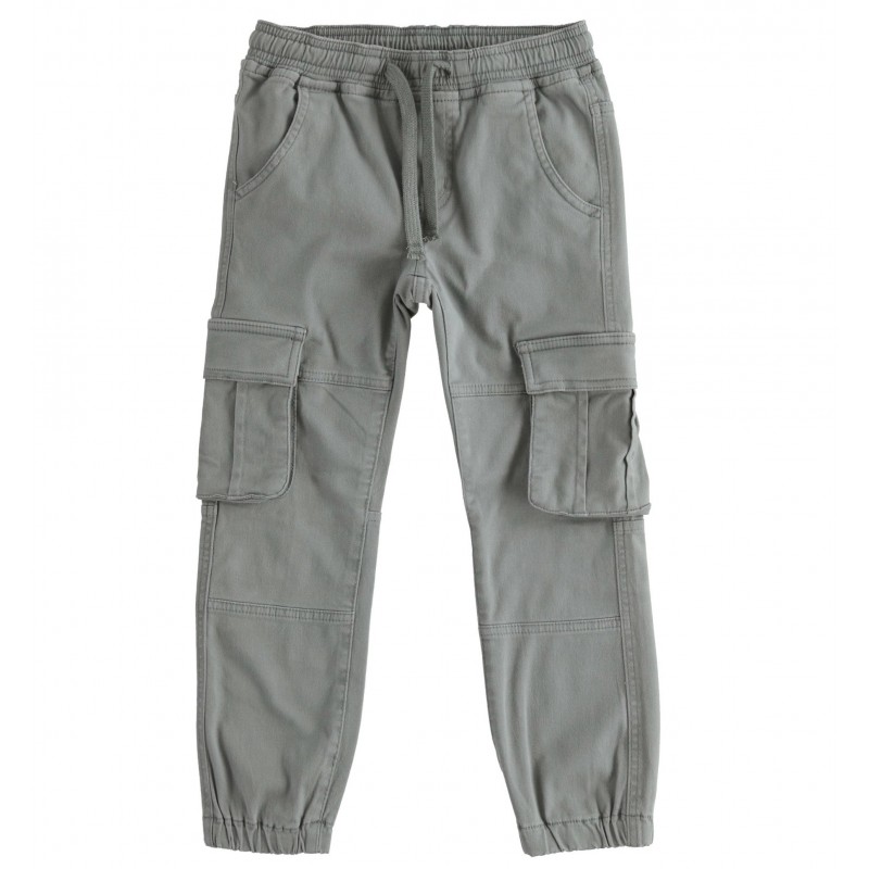 Pantalone iDo modello cargo in twill variante colore unico per ragazzo da 8 a 16 anni