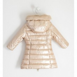 Giubbotto iDo in nylon madreperlato con cappuccio variante colore unico per bambina da 9 mesi a 7 anni