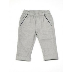 Pantalone Minibanda in tinto filo jacquard variante colore unico per bambino da 6 a 24 mesi