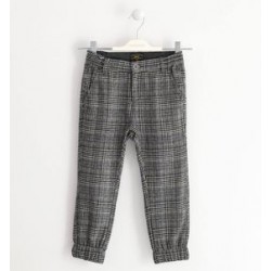 Pantalone elegante Sarabanda fantasia pied de poule. variante colore unico per ragazzo da 8 a 16 anni