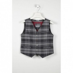 Gilet Sarabanda in caldo cotone fantasia check variante colore unico per ragazzo da 8 a 16 anni