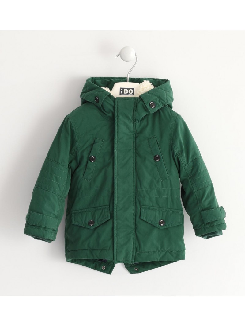 Parka iDo con cappuccio variante colore unico per bambino da 9 mesi a 7 anni