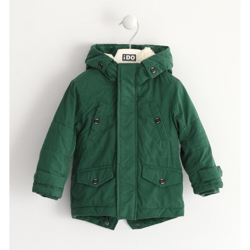 Parka iDo con cappuccio variante colore unico per bambino da 9 mesi a 7 anni